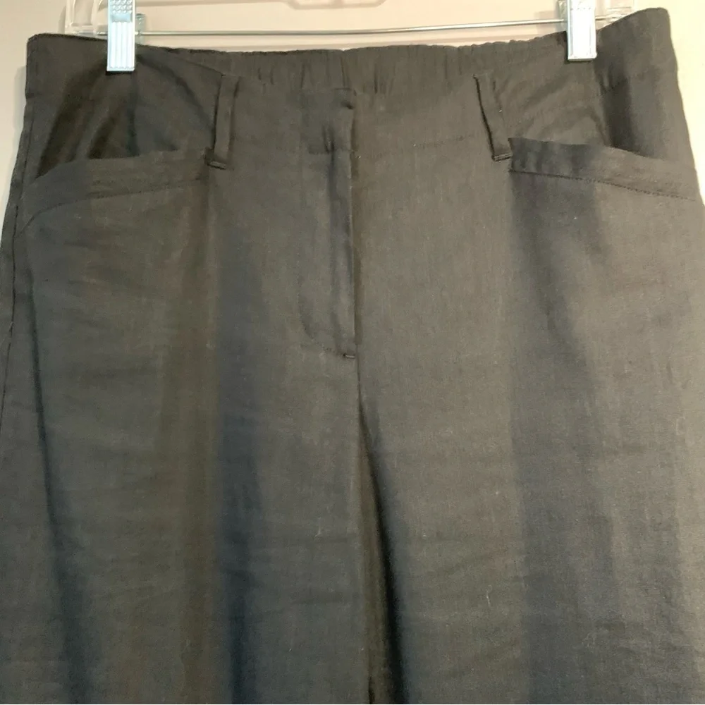 J. Jill Linen Stretch black trousers with‎ pockets. Size 8